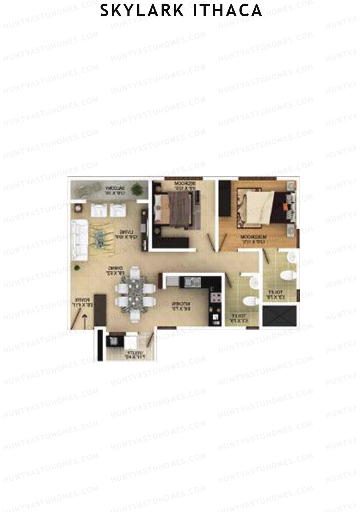 Skylark Ithaca Tower 10 Unit 3 (Type 1) Floor Plan