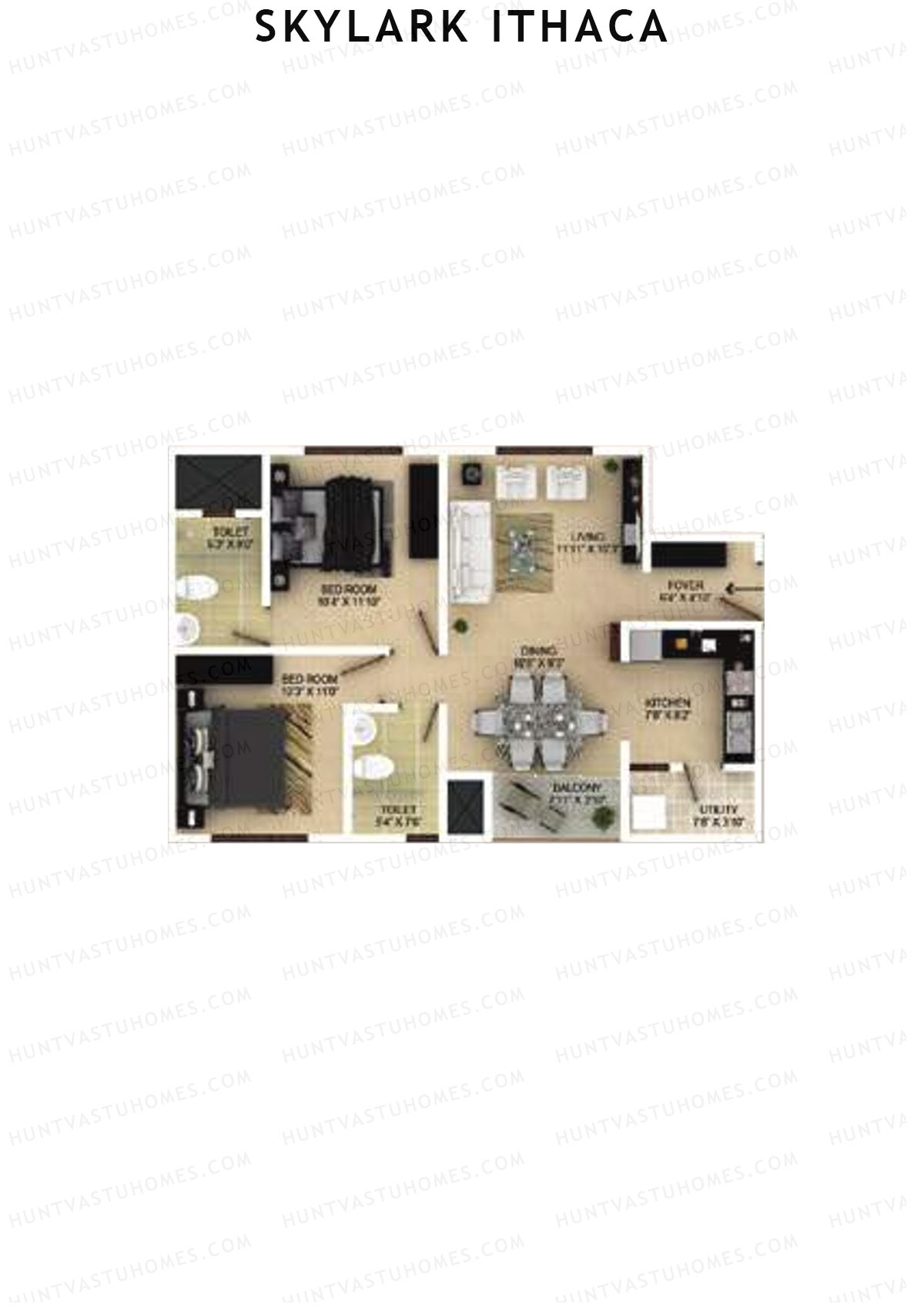 Skylark Ithaca Tower 11 Unit 1 (Type 2) Floor Plan