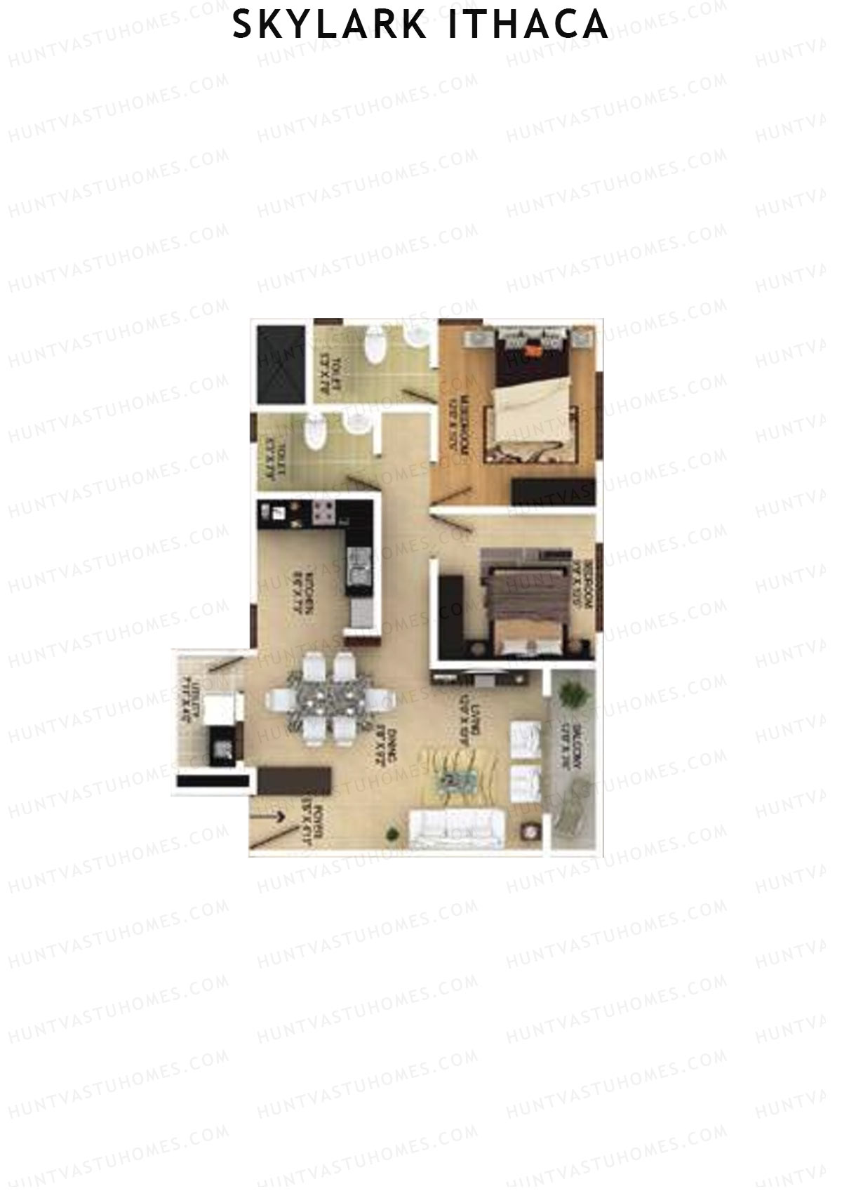 Skylark Ithaca Tower 14 Unit 2 (Type 1) Floor Plan