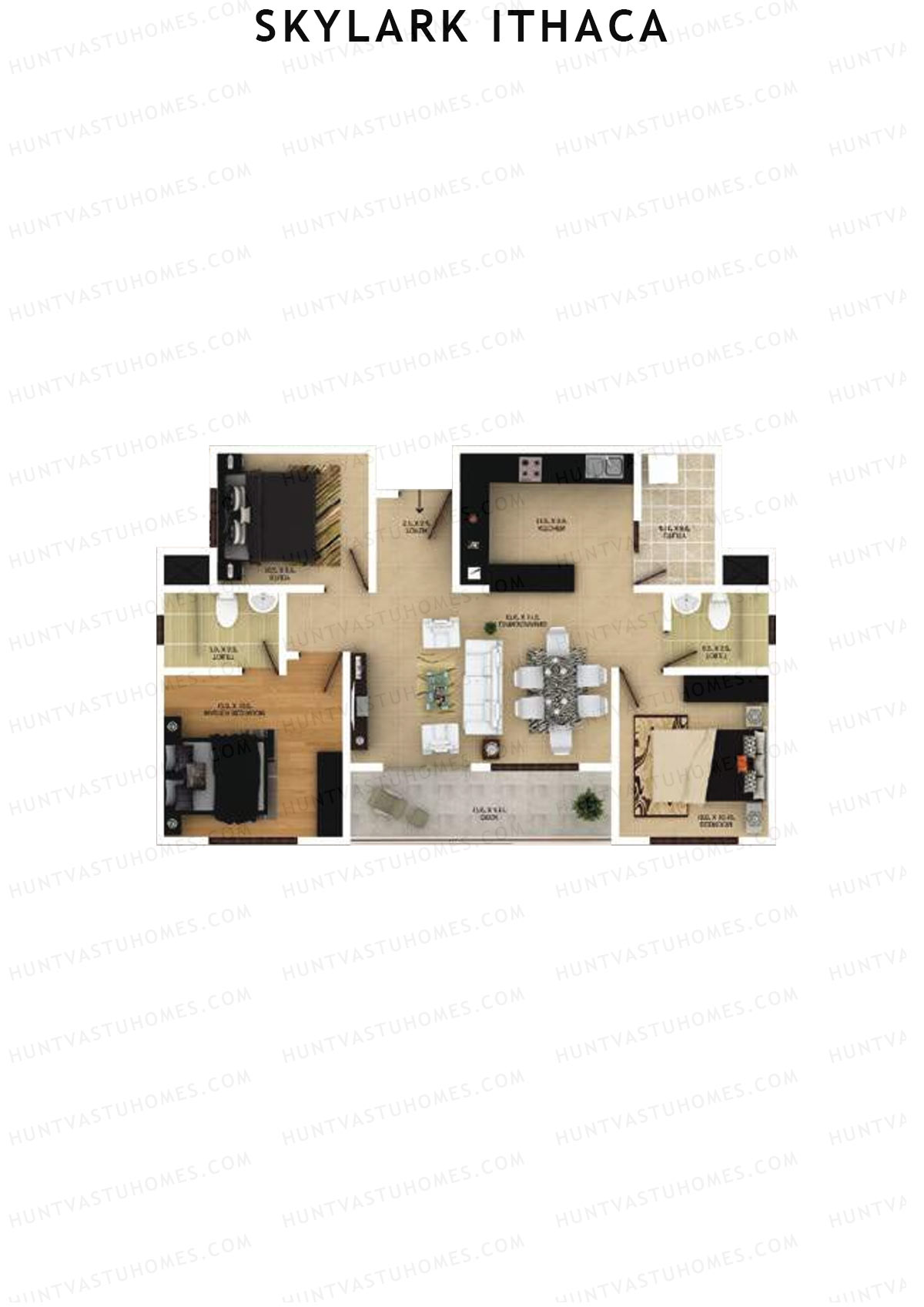 Skylark Ithaca Tower 15 Unit 2 (Type 3) Floor Plan