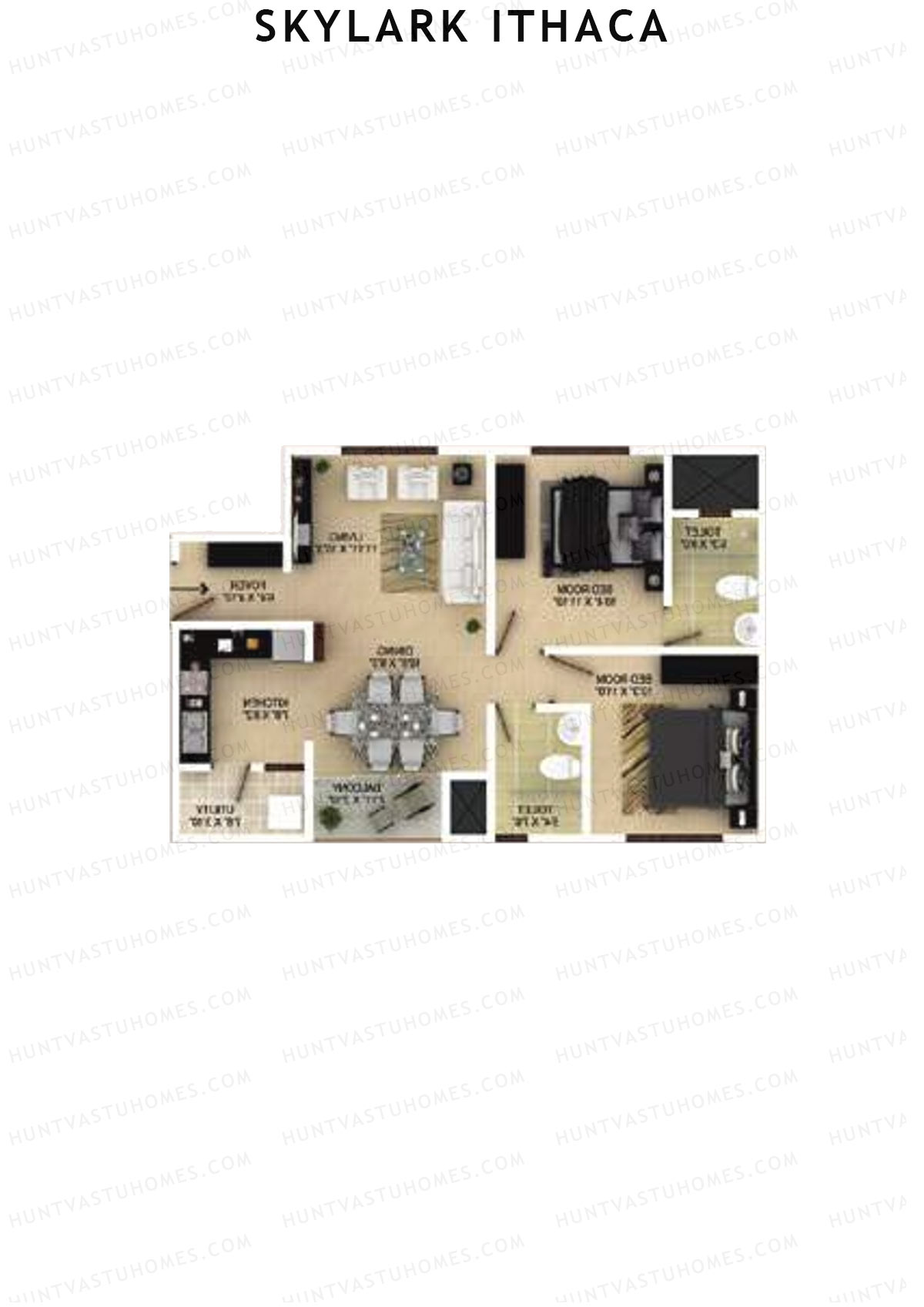 Skylark Ithaca Tower 16 Unit 1 (Type 2) Floor Plan