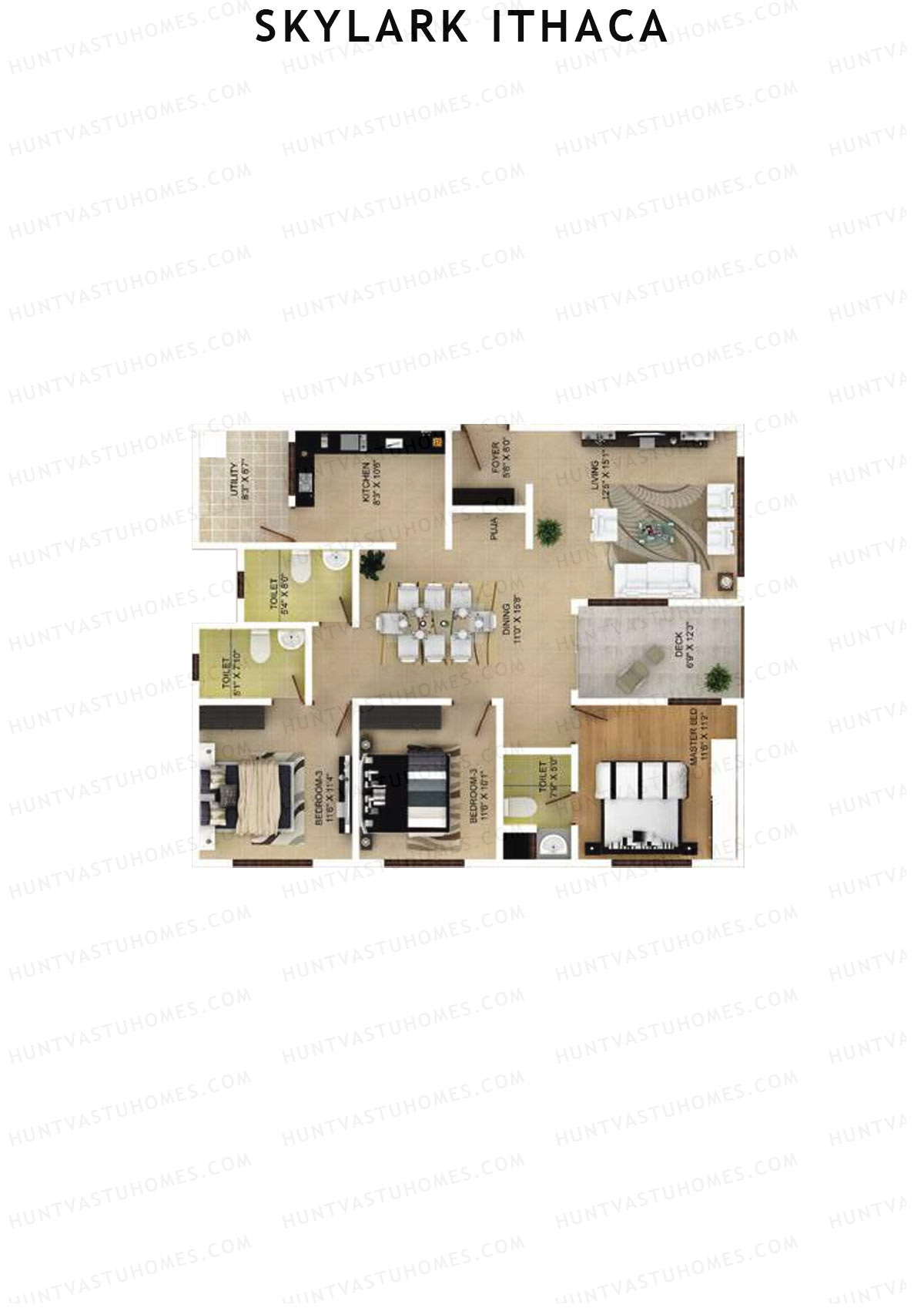 Skylark Ithaca Tower 17 Unit 2 (Type 2) Floor Plan