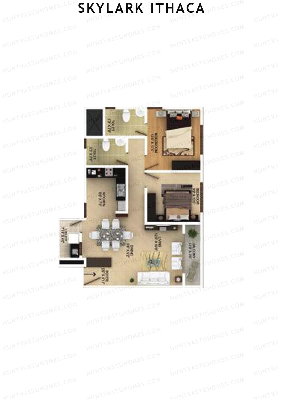 Skylark Ithaca Tower 1 Unit 2 (Type 1) Floor Plan