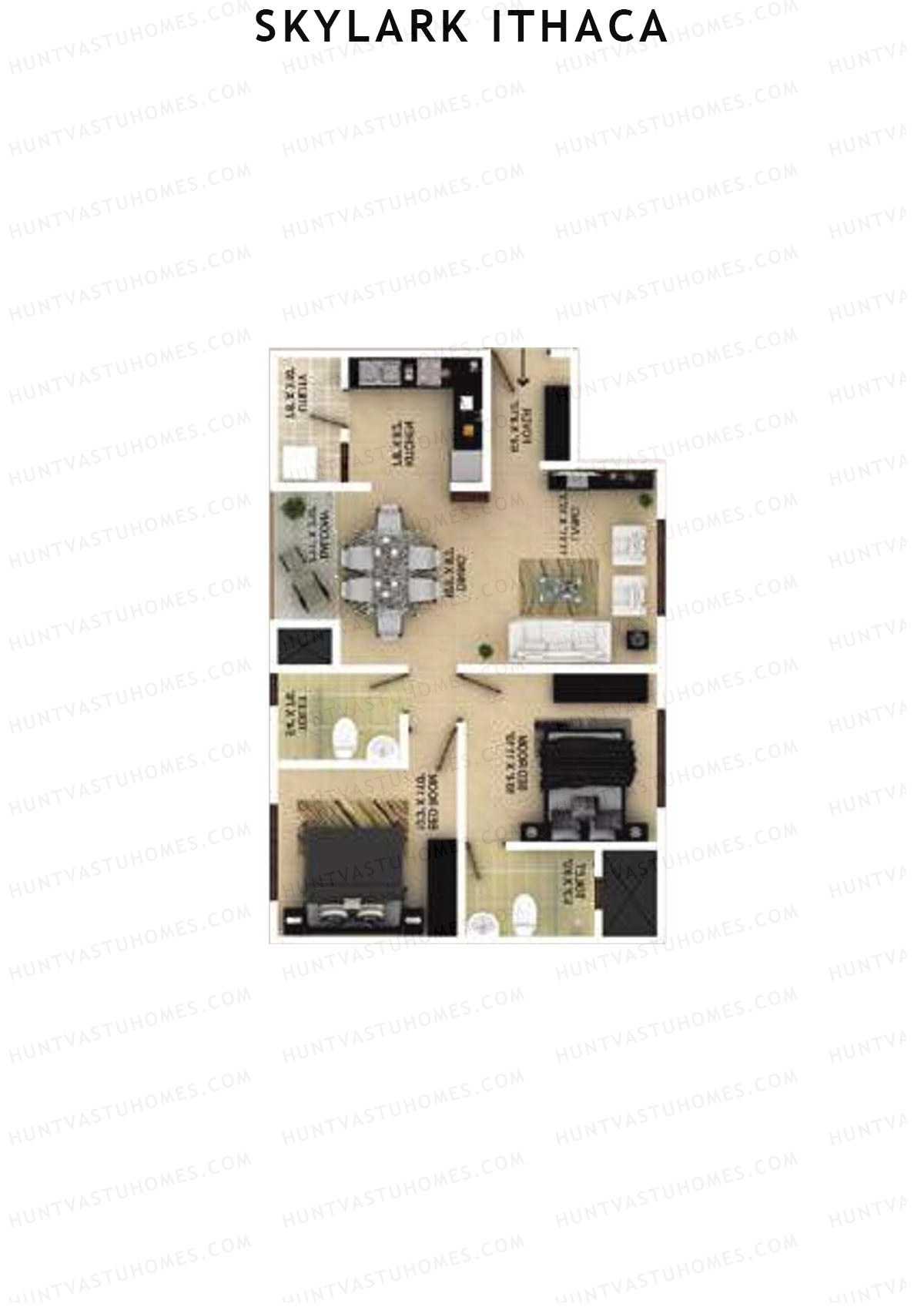 Skylark Ithaca Tower 1 Unit 4 (Type 2) Floor Plan