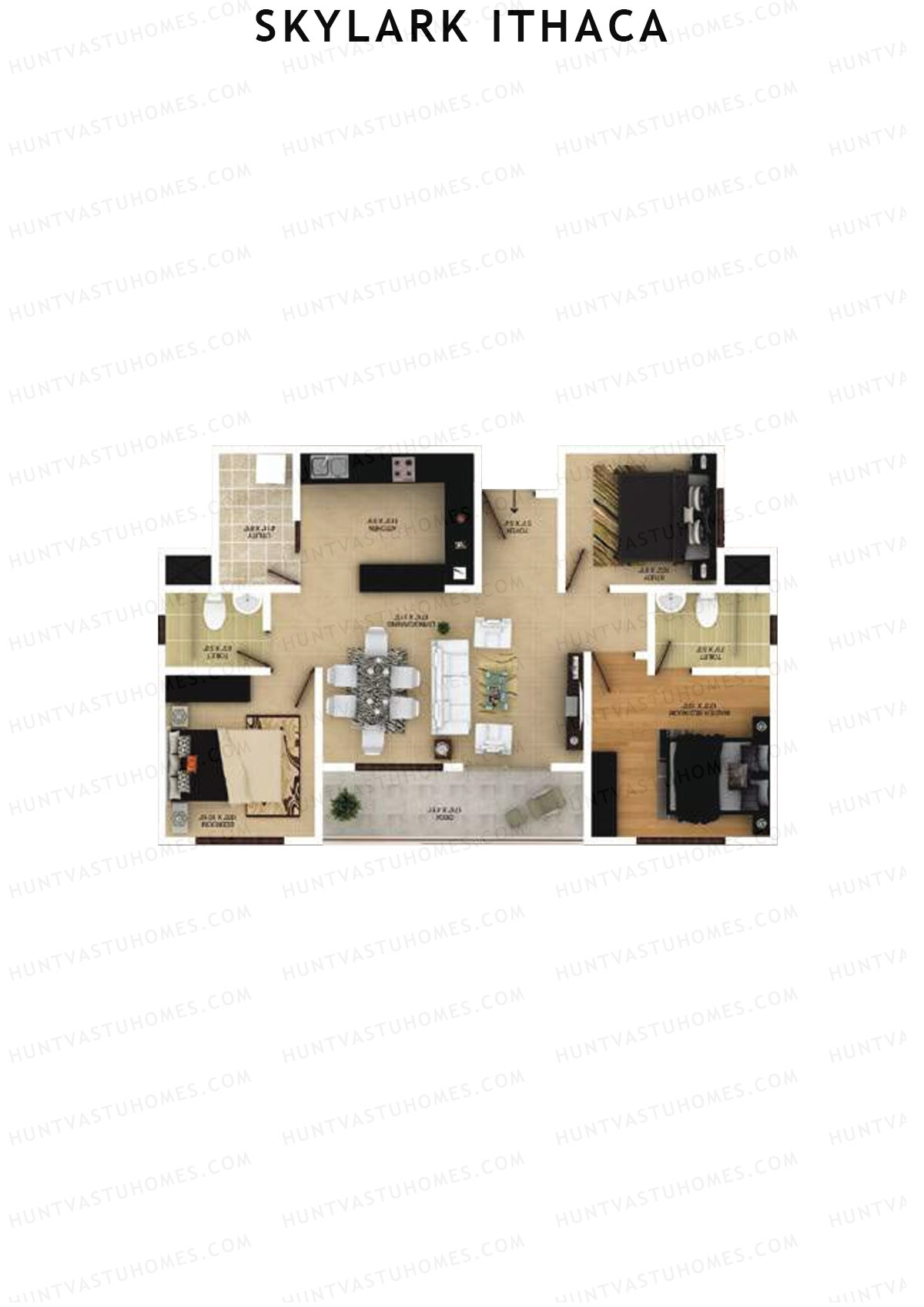 Skylark Ithaca Tower 2 Unit 3 (Type 3) Floor Plan