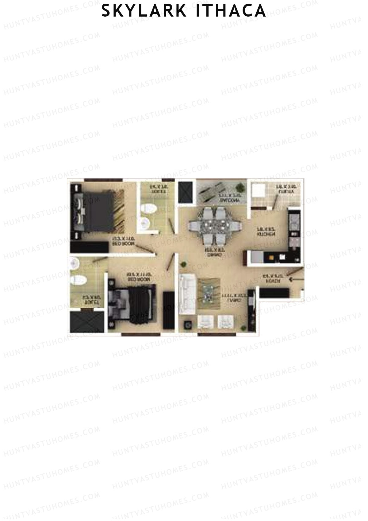 Skylark Ithaca Tower 3 Unit 4 (Type 2) Floor Plan