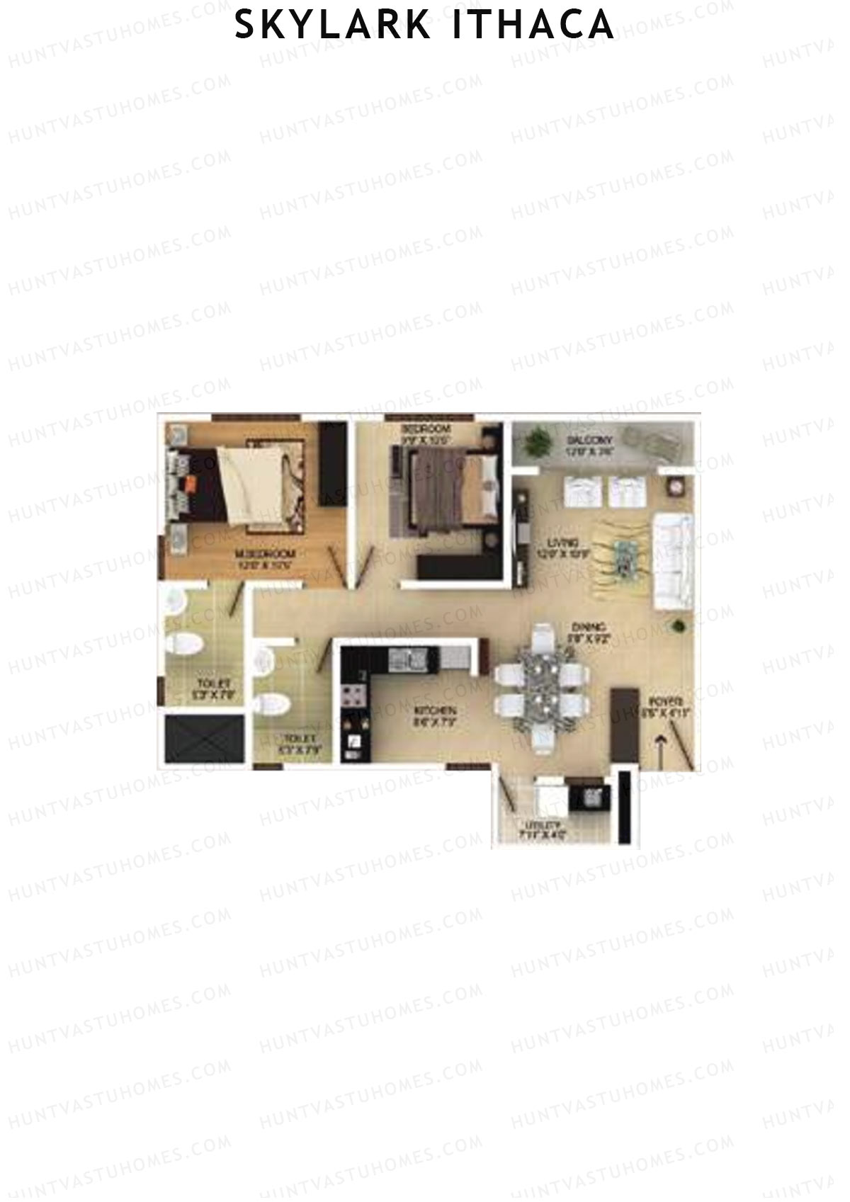 Skylark Ithaca Tower 3 Unit 5 (Type 1) Floor Plan