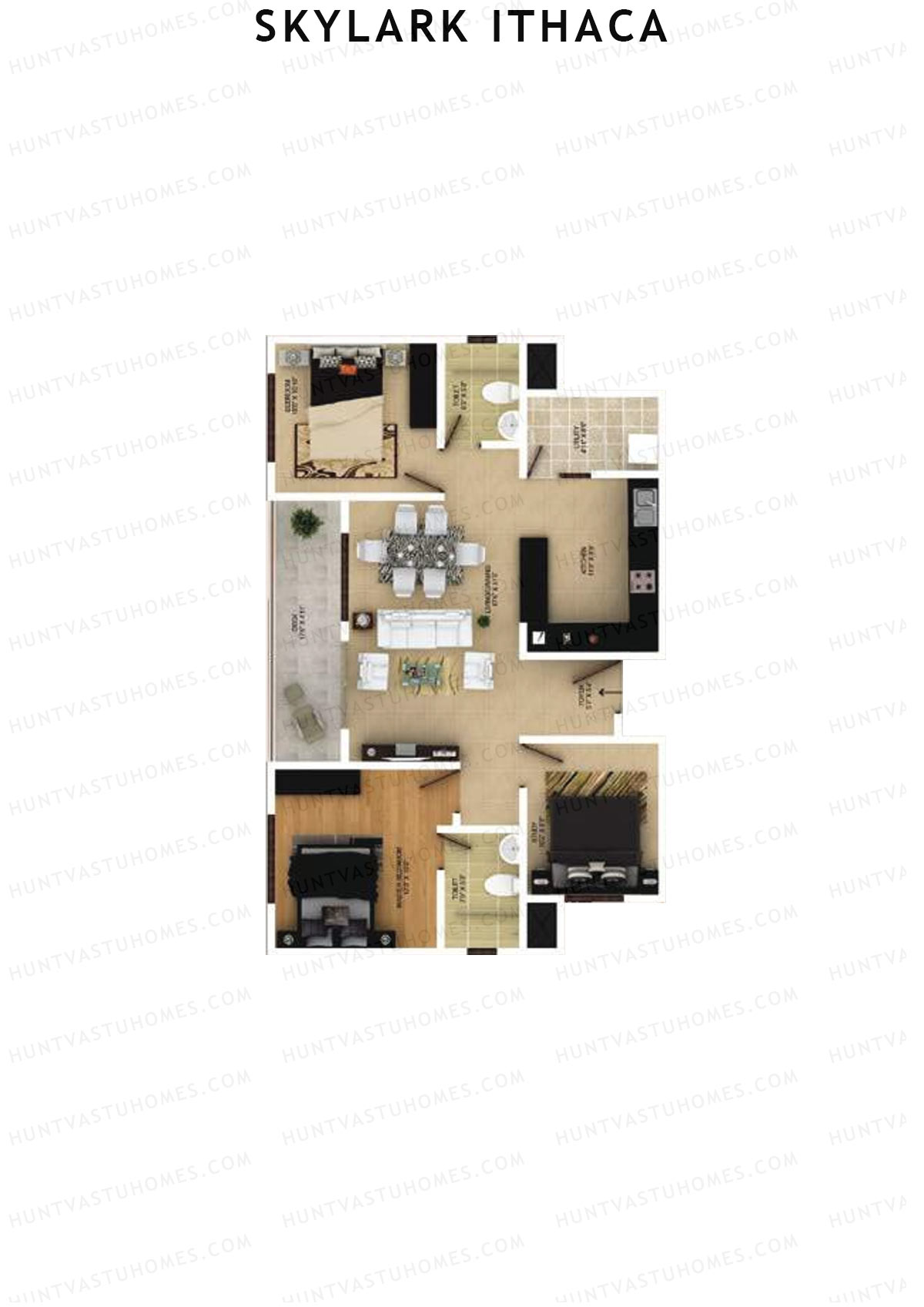 Skylark Ithaca Tower 5 Unit 3 (Type 3) Floor Plan
