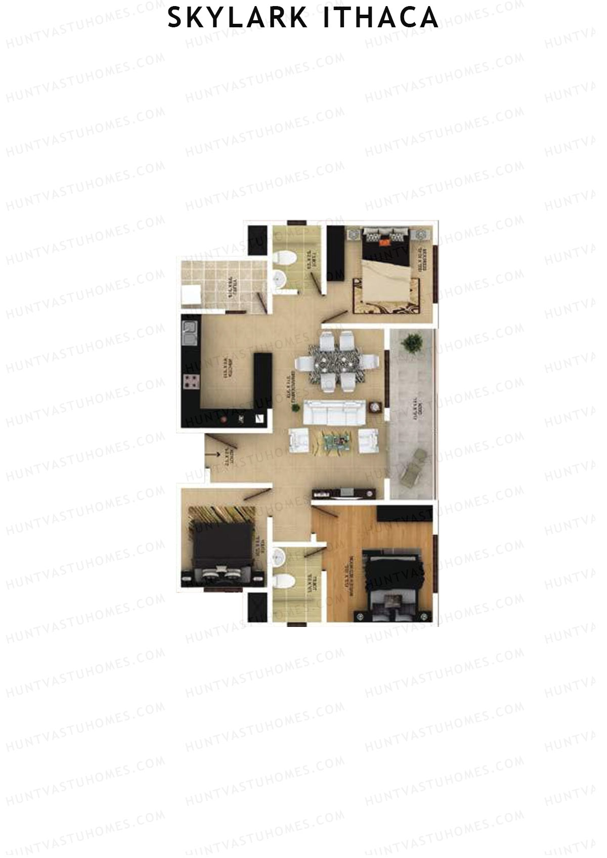 Skylark Ithaca Tower 5 Unit 6 (Type 3) Floor Plan