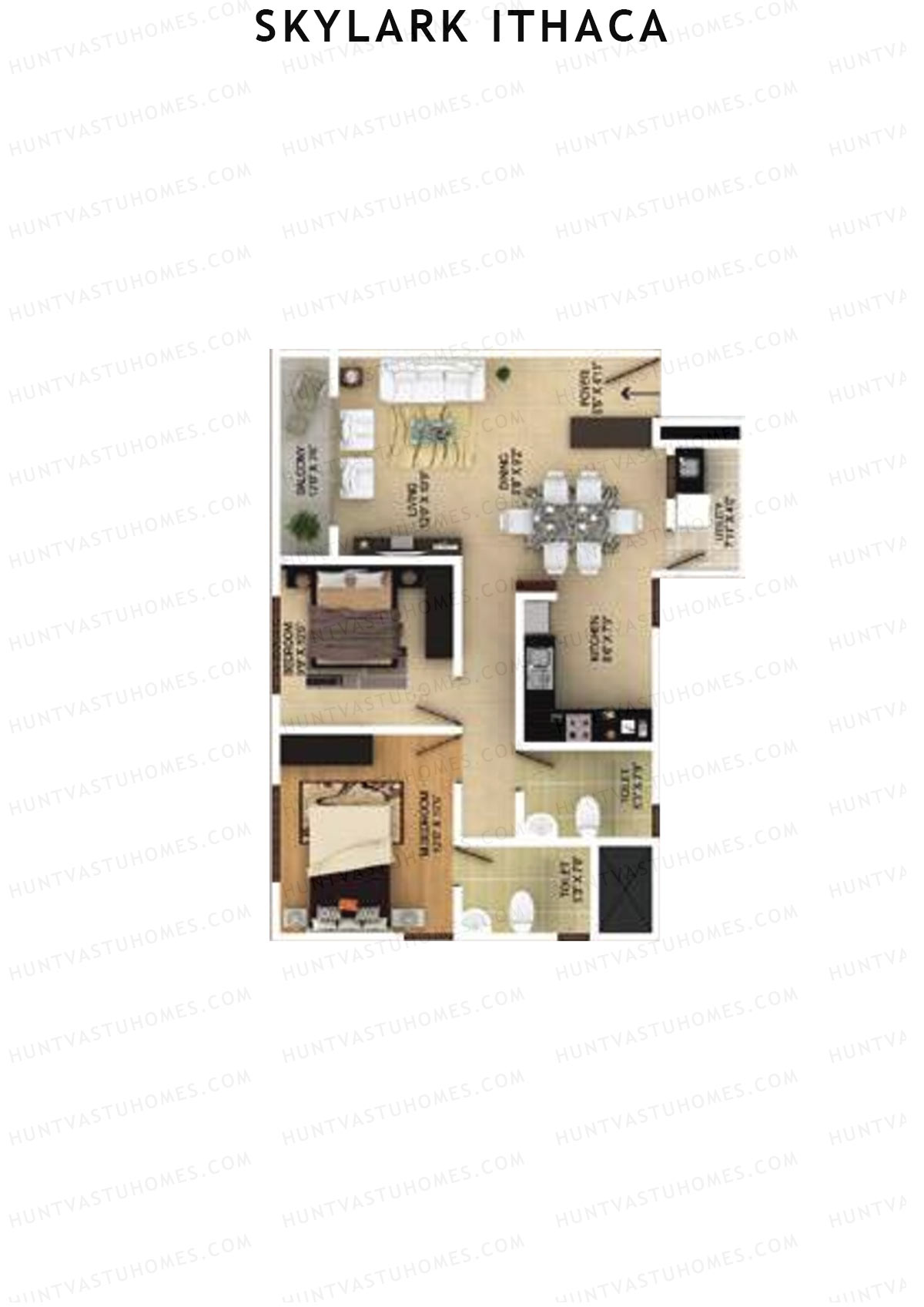 Skylark Ithaca Tower 6 Unit 2 (Type 1) Floor Plan