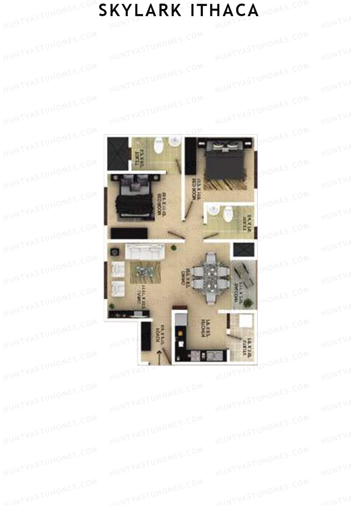 Skylark Ithaca Tower 6 Unit 4 (Type 2) Floor Plan