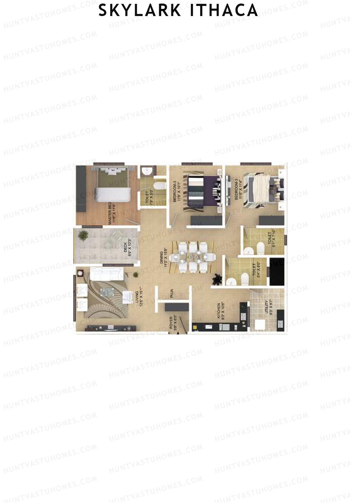 Skylark Ithaca Tower 8 Unit 4 (Type 2) Floor Plan