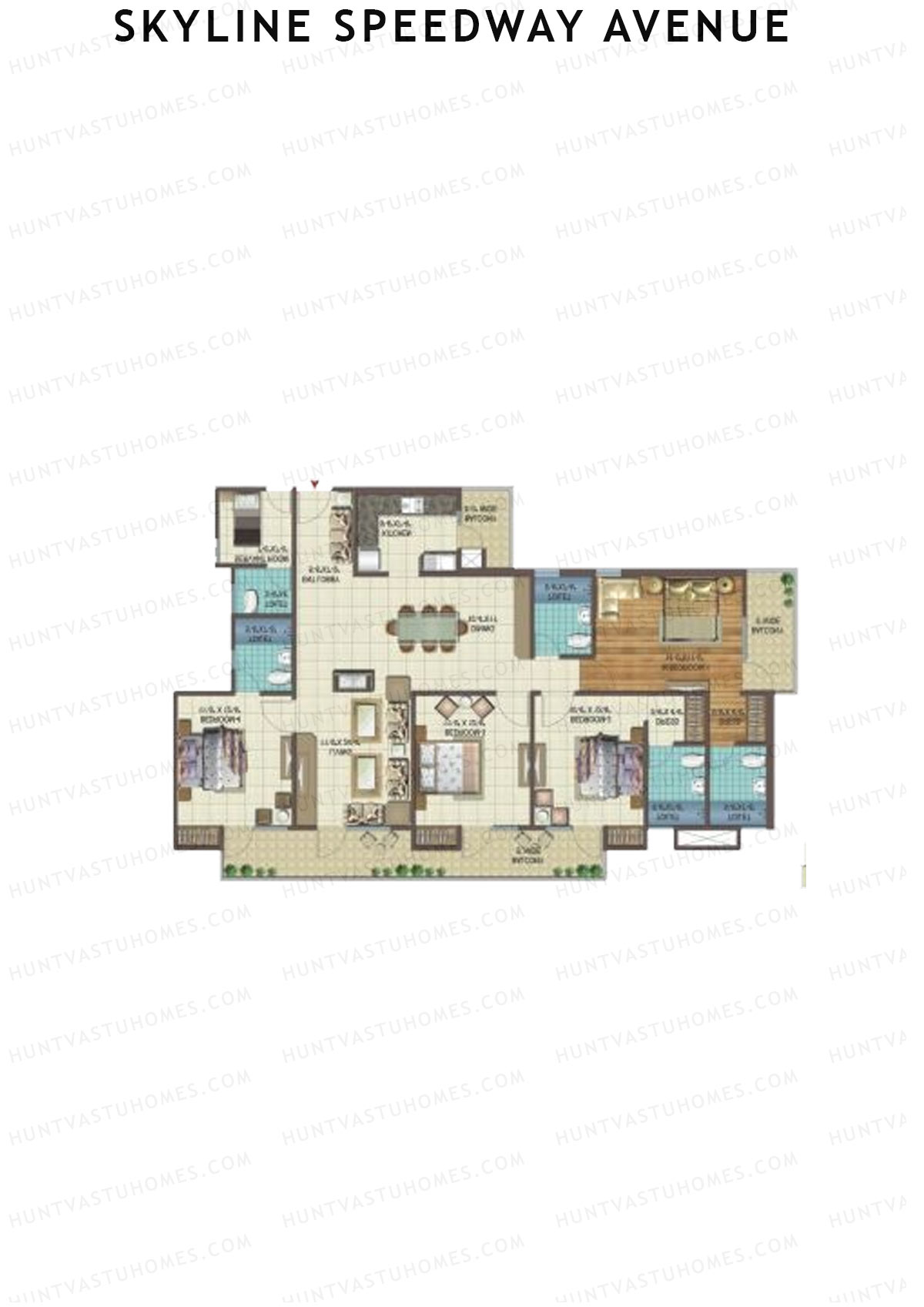 Skyline Speedway Avenue Tower 1B Unit 1 Floor Plan