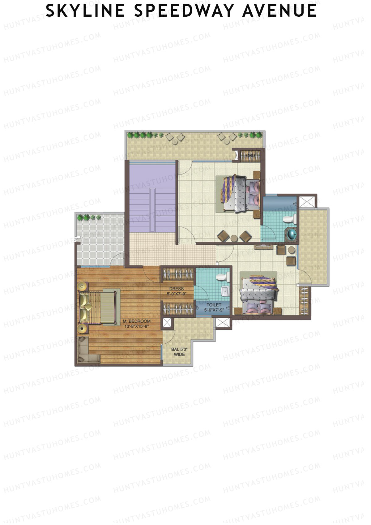 Skyline Speedway Avenue Tower 1B Unit 2 (Duplex ) Floor Plan