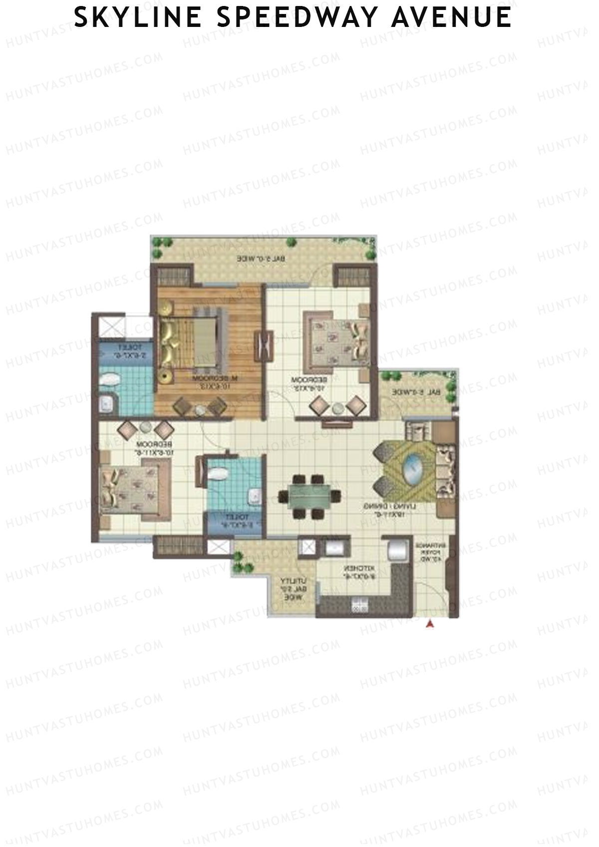 Skyline Speedway Avenue Tower 1B Unit 4 Floor Plan