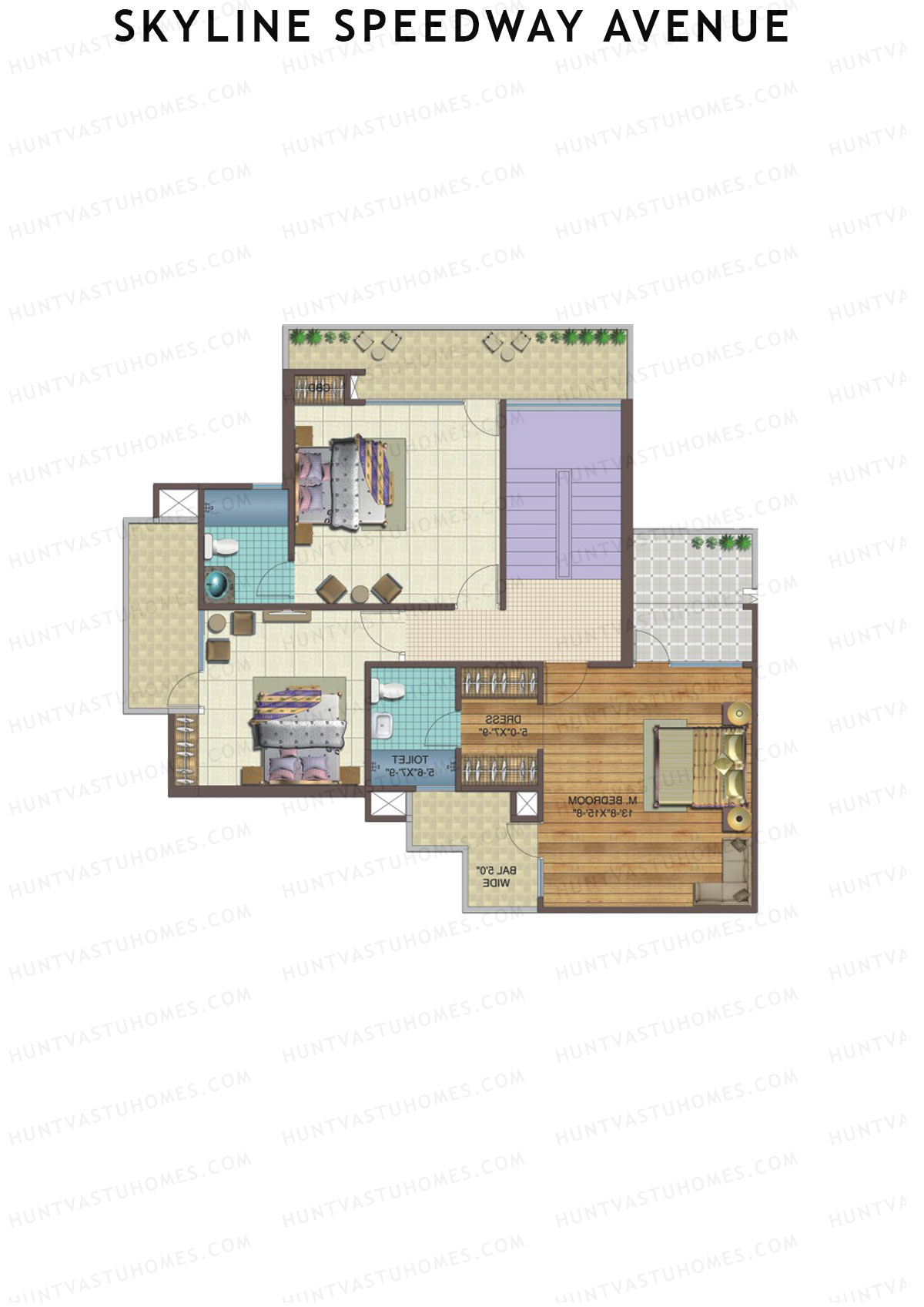 Skyline Speedway Avenue Tower 1B Unit 4 (Duplex ) Floor Plan
