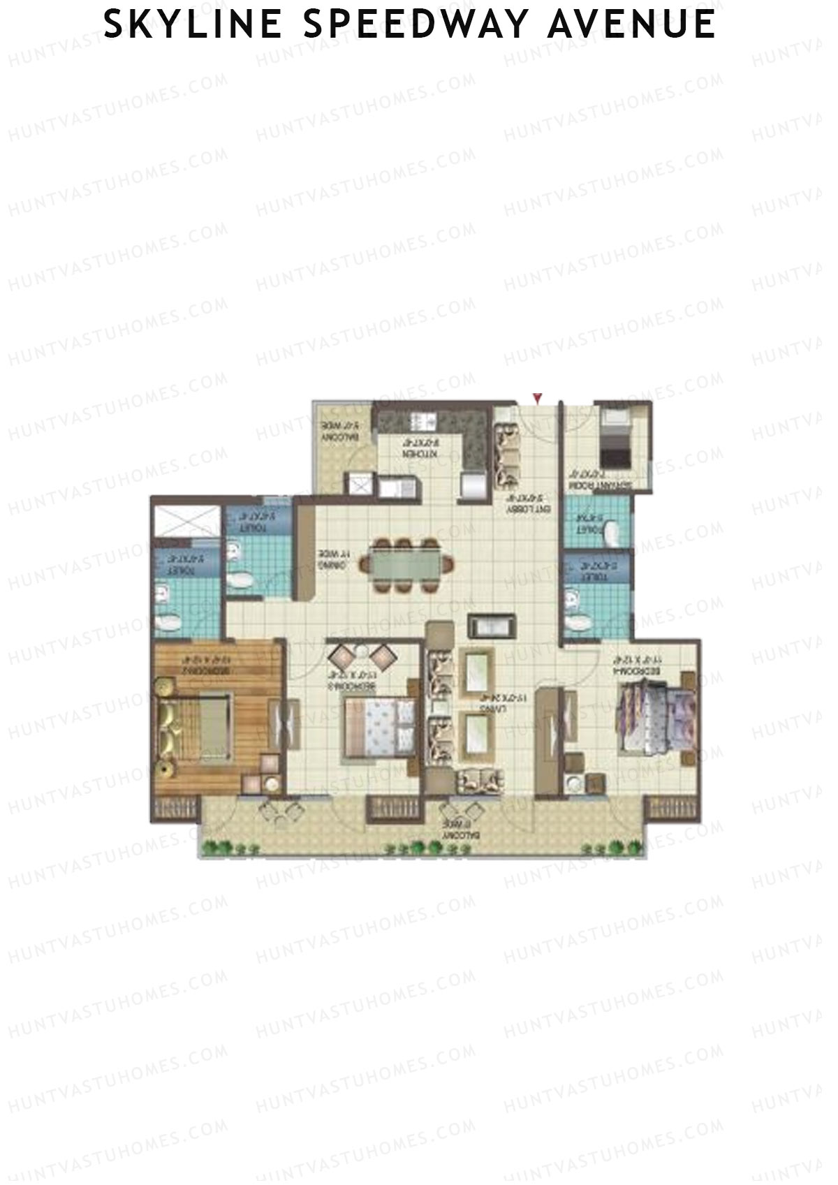 Skyline Speedway Avenue Tower 1B Unit 5 Floor Plan