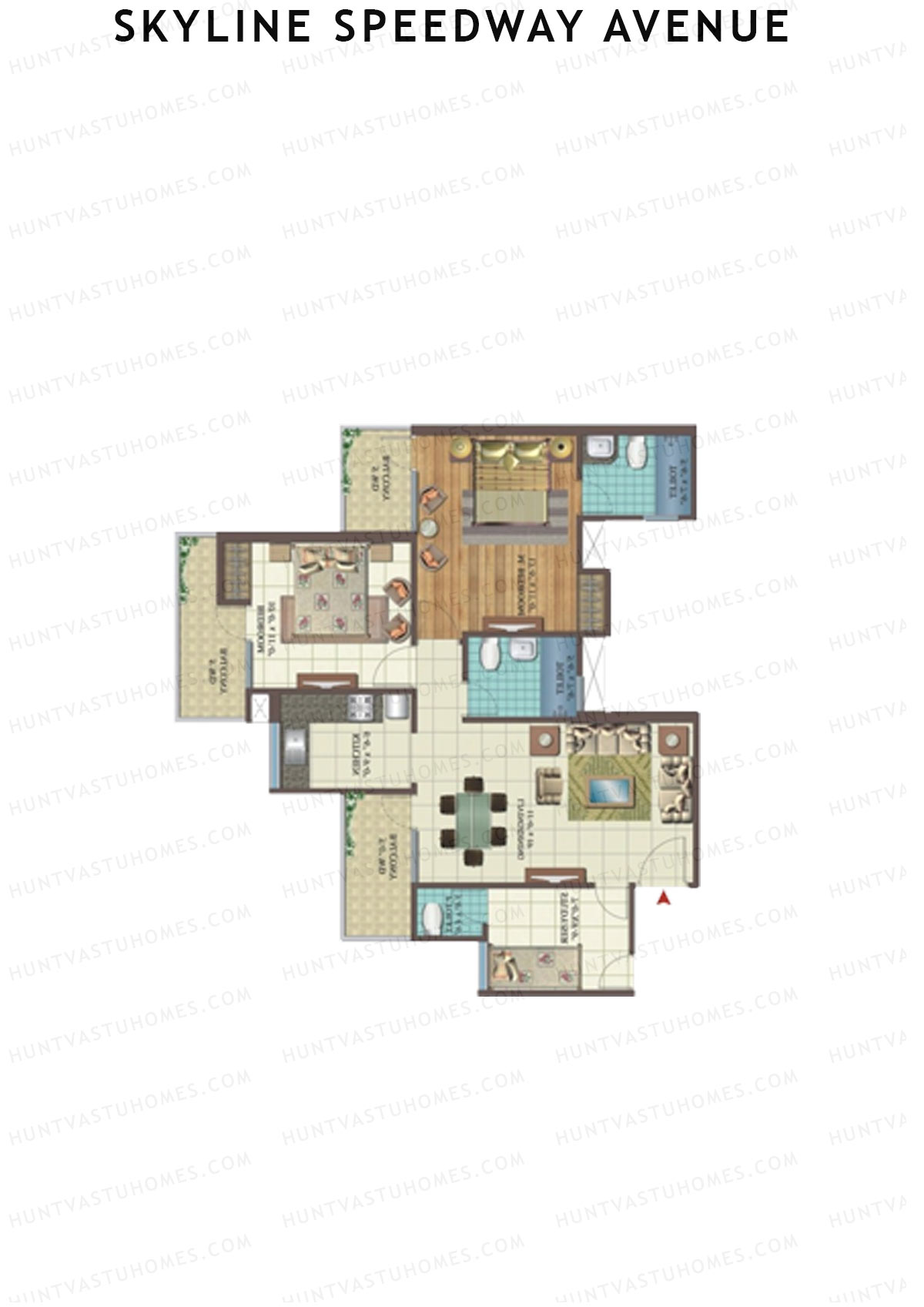 Skyline Speedway Avenue Tower 2A Unit 1 Floor Plan