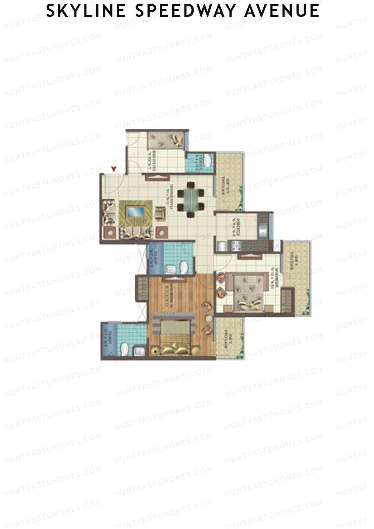 Skyline Speedway Avenue Tower 2A Unit 3 Floor Plan