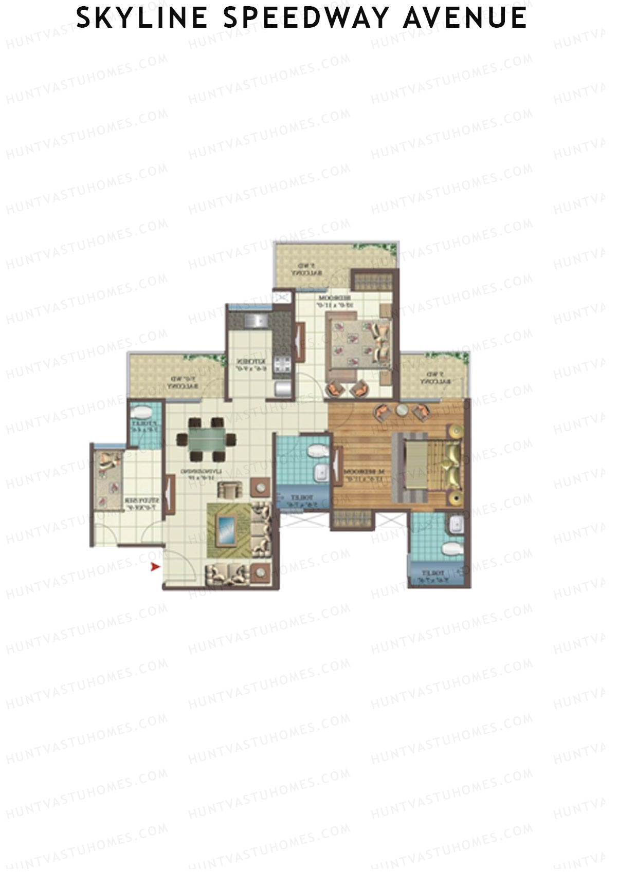 Skyline Speedway Avenue Tower 2A Unit 4 Floor Plan