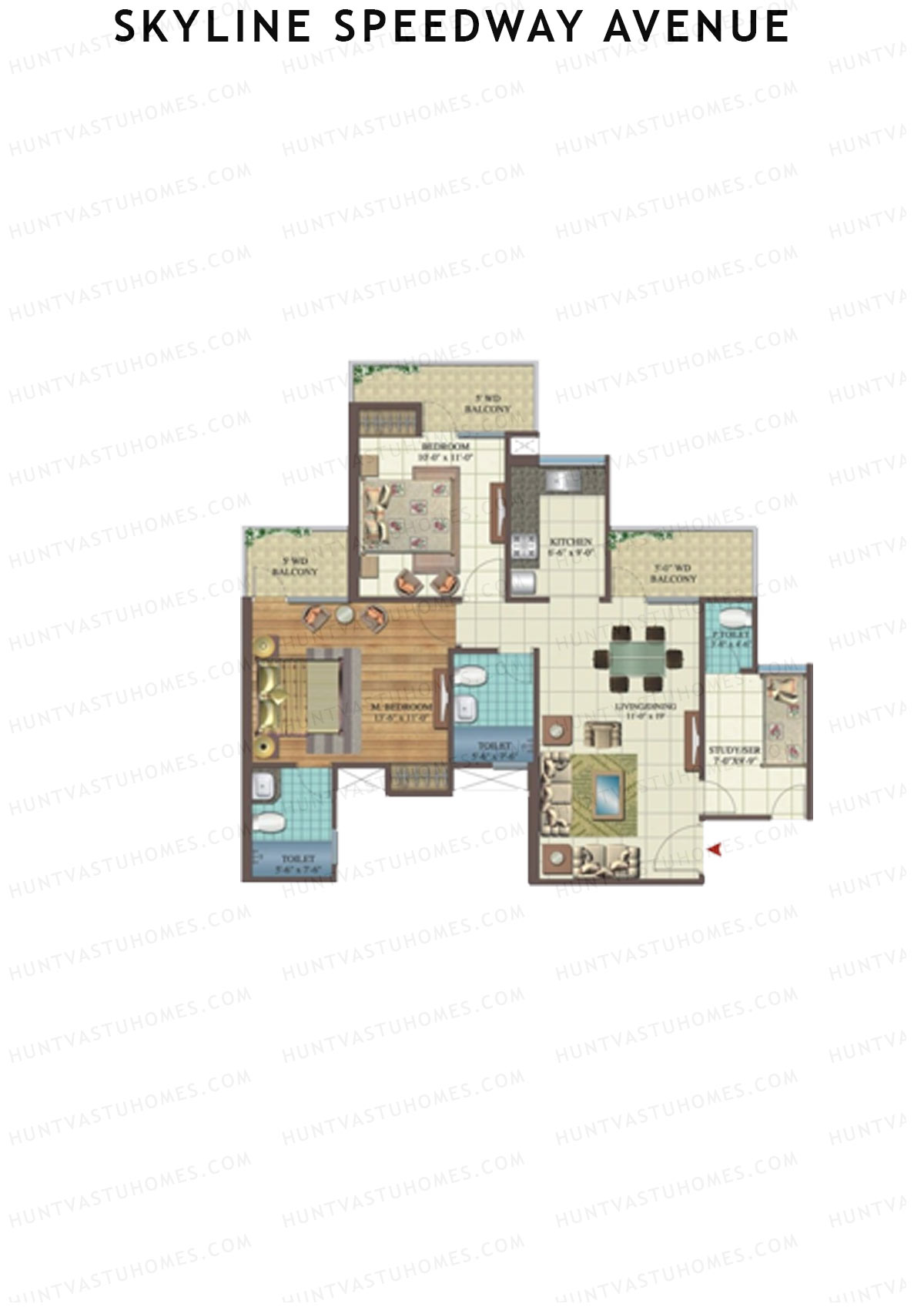 Skyline Speedway Avenue Tower 2A Unit 5 Floor Plan