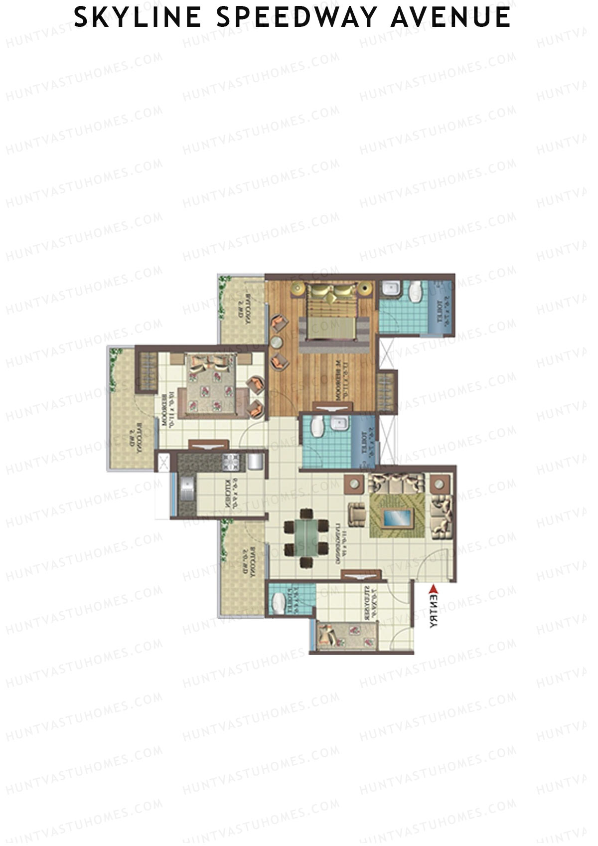 Skyline Speedway Avenue Tower 2B Unit 5 Floor Plan