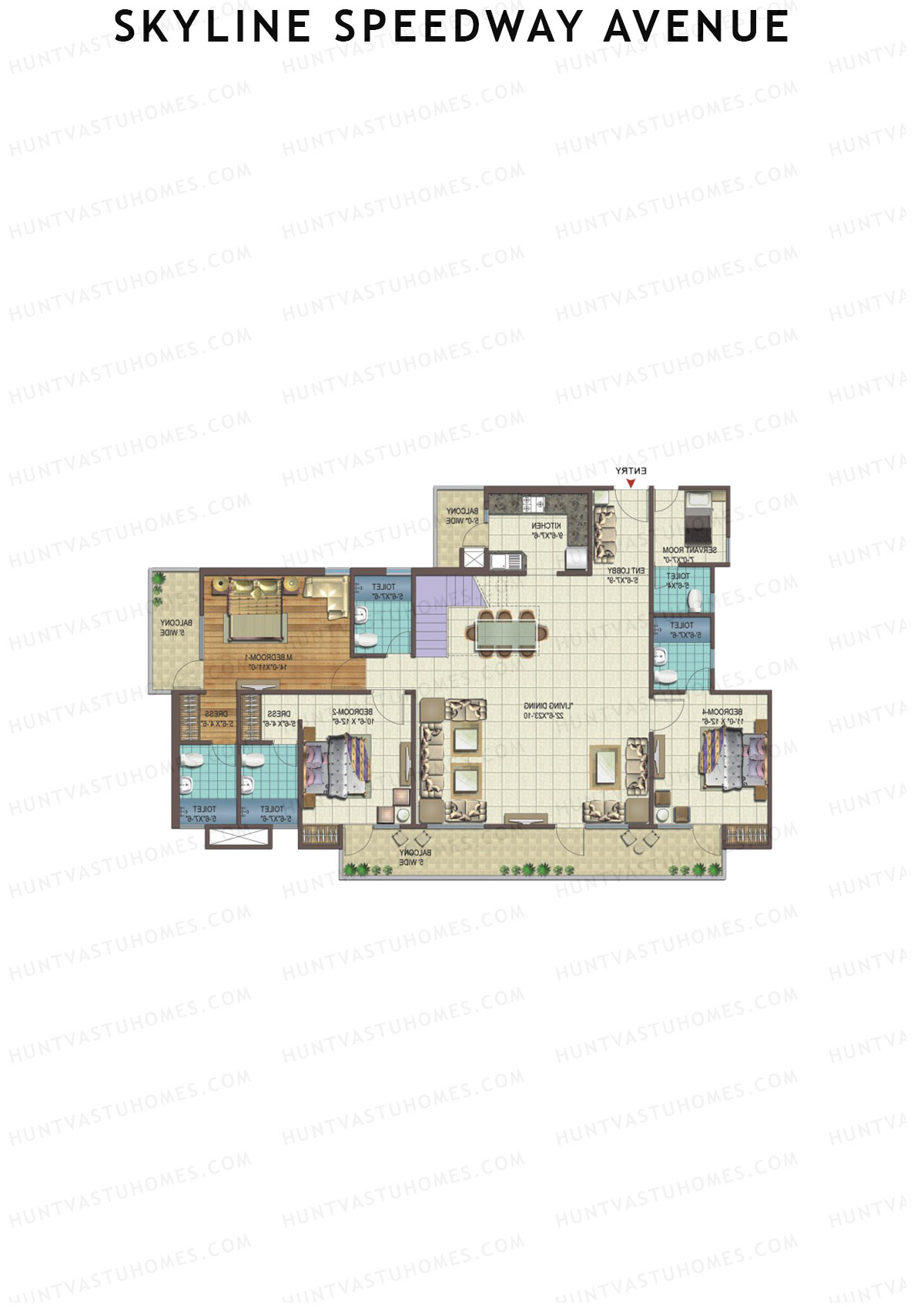 Skyline Speedway Avenue Tower 3A Unit 5 (Duplex ) Floor Plan
