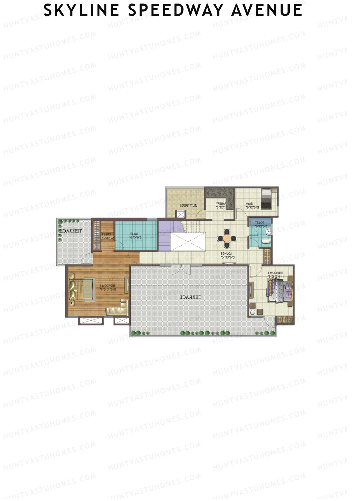 Skyline Speedway Avenue Tower 3A Unit 5 (Duplex ) Floor Plan
