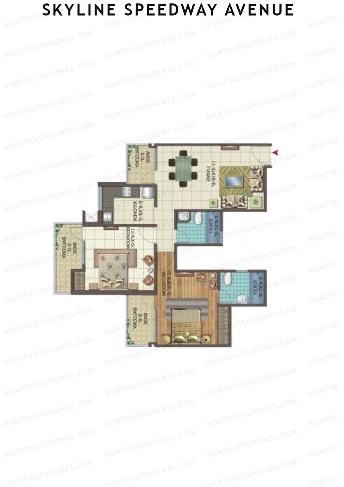 Skyline Speedway Avenue Tower 3B Unit 3 Floor Plan