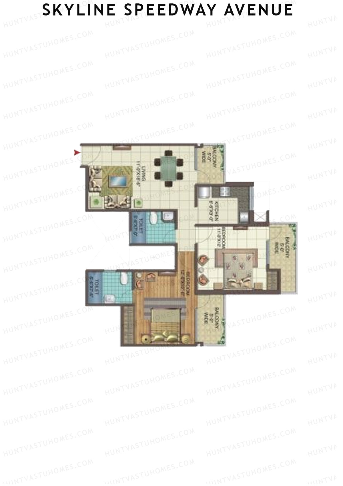 Skyline Speedway Avenue Tower 3B Unit 4 Floor Plan