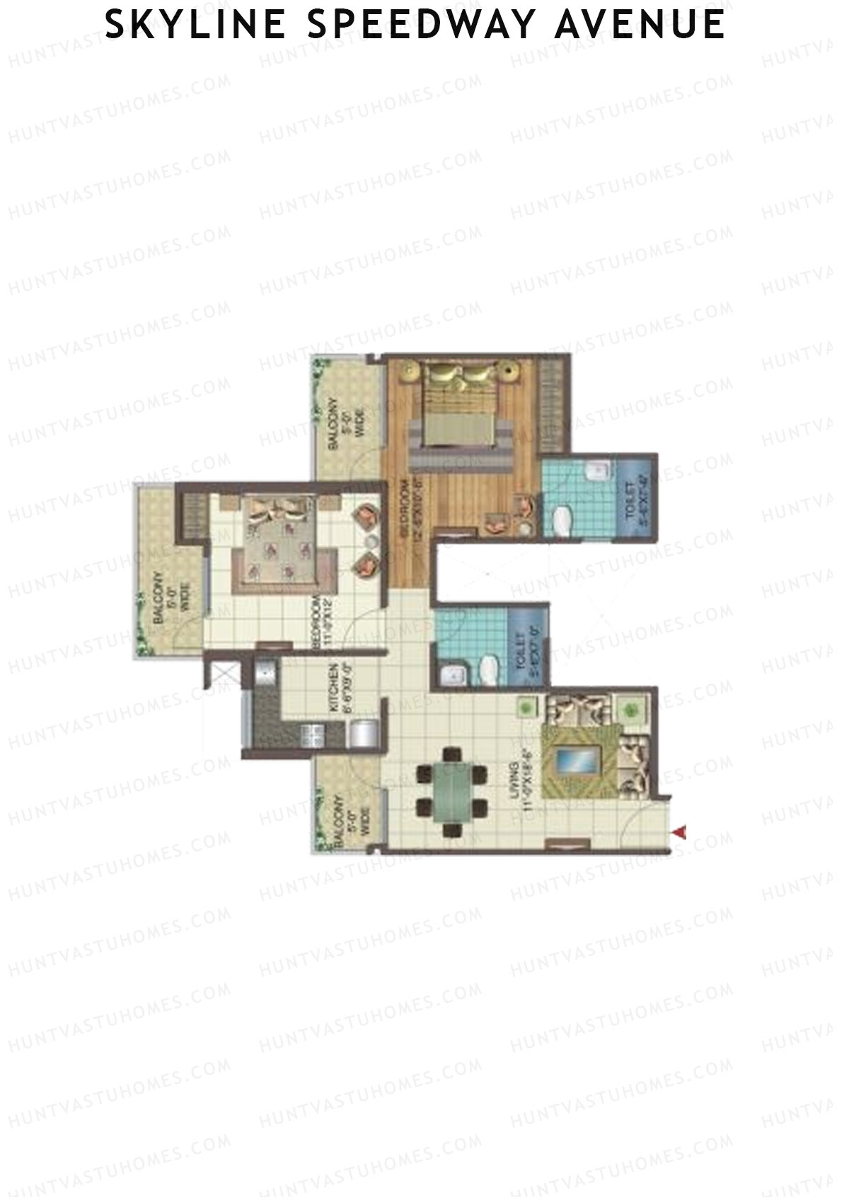 Skyline Speedway Avenue Tower 3B Unit 5 Floor Plan