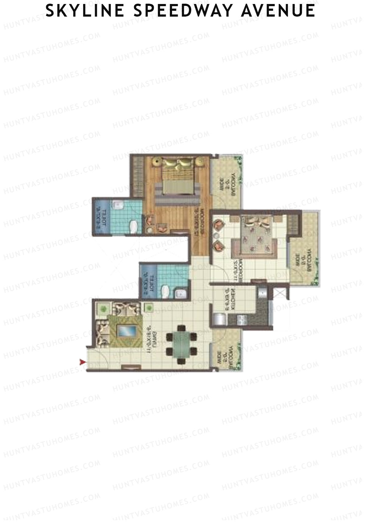 Skyline Speedway Avenue Tower 3B Unit 6 Floor Plan