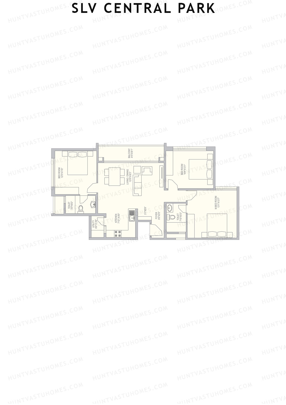 SLV Central Park Block A Unit 1 Floor Plan