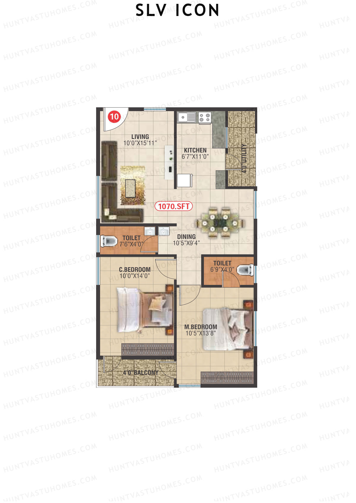 SLV Icon Block A Unit 14 Floor Plan