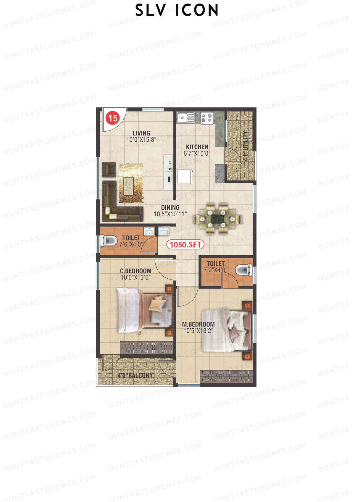SLV Icon Block A Unit 15 Floor Plan