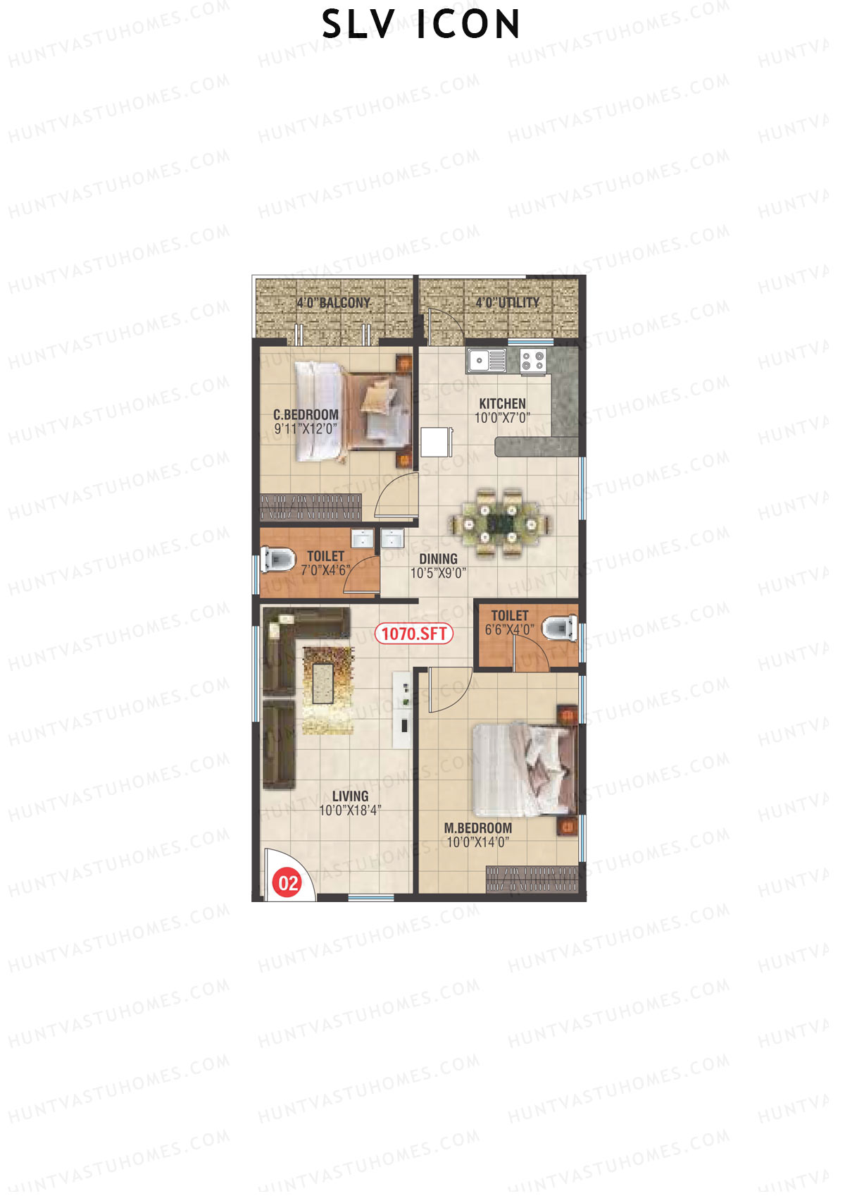 SLV Icon Block A Unit 4 Floor Plan