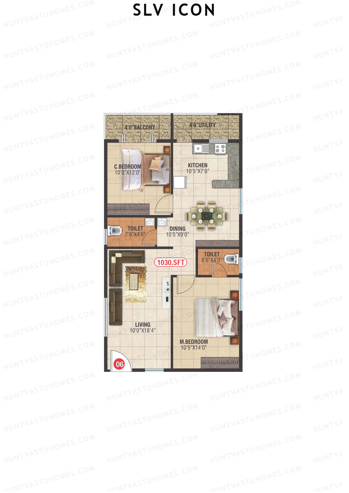 SLV Icon Block A Unit 8 Floor Plan