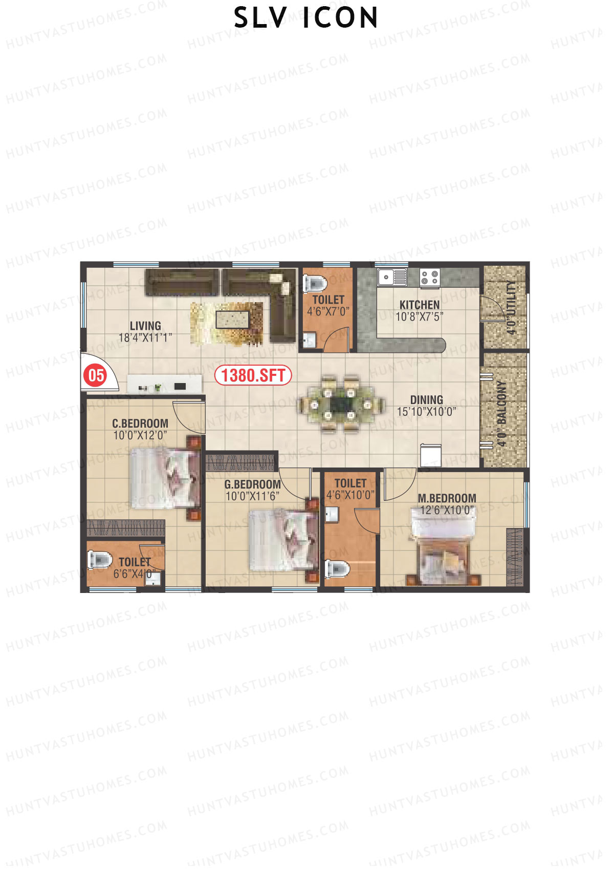 SLV Icon Block B Unit 8 Floor Plan