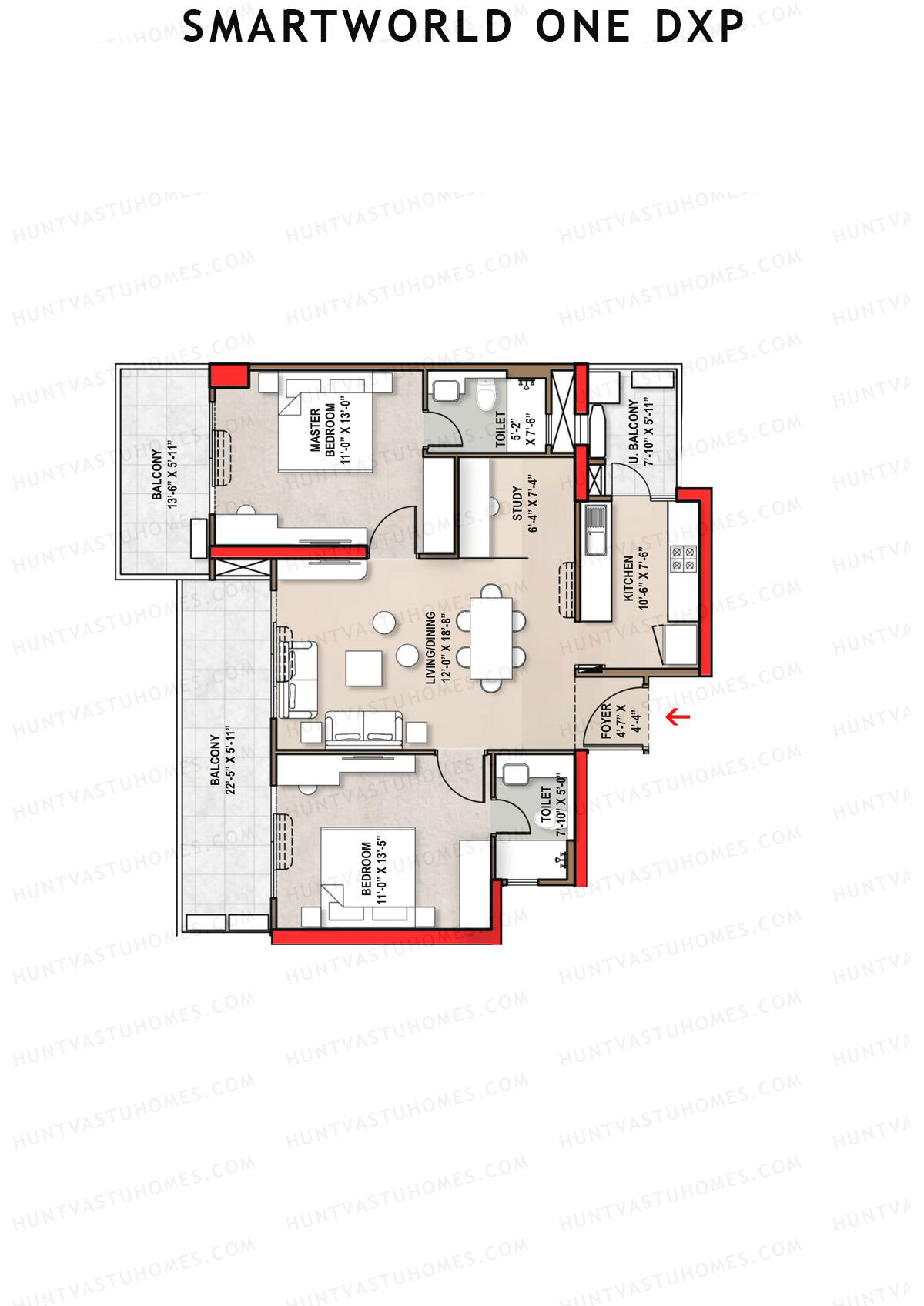 Smartworld One Dxp Tower C Unit 1 Floor Plan