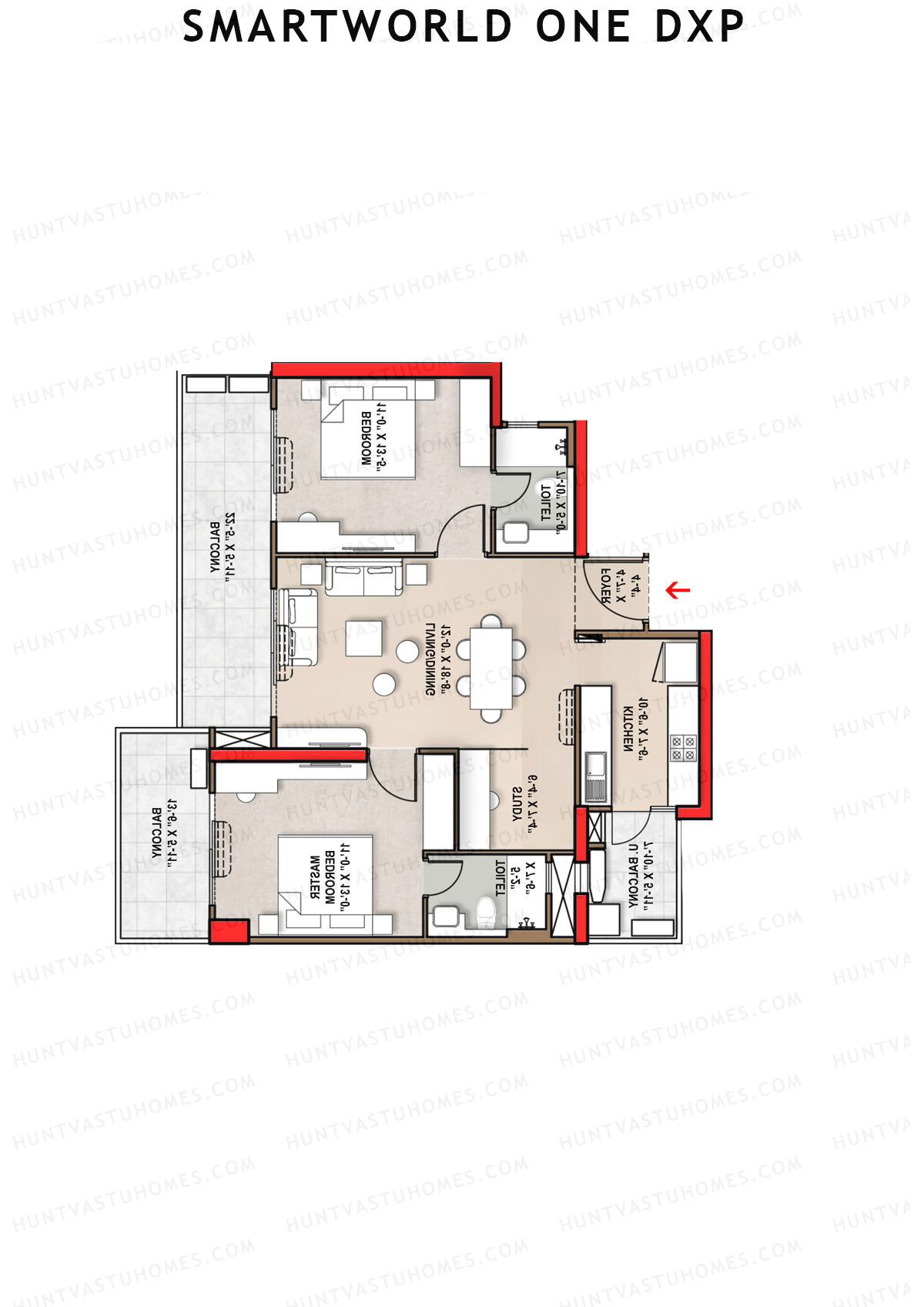 Smartworld One Dxp Tower D Unit 4 Floor Plan