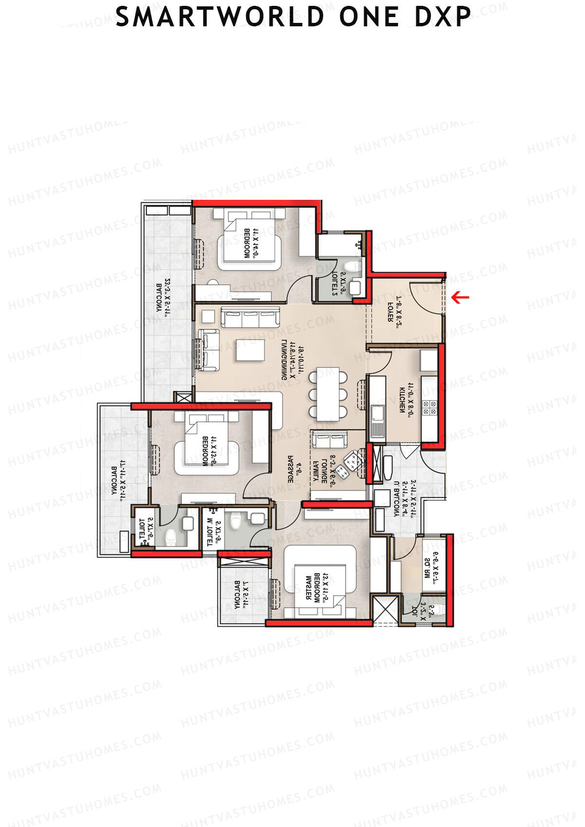 Smartworld One Dxp Tower A Unit 4 Floor Plan