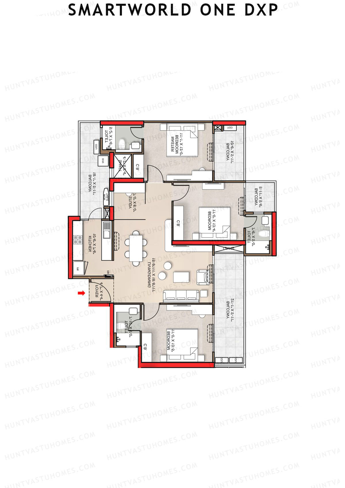 Smartworld One Dxp Tower C Unit 2 Floor Plan