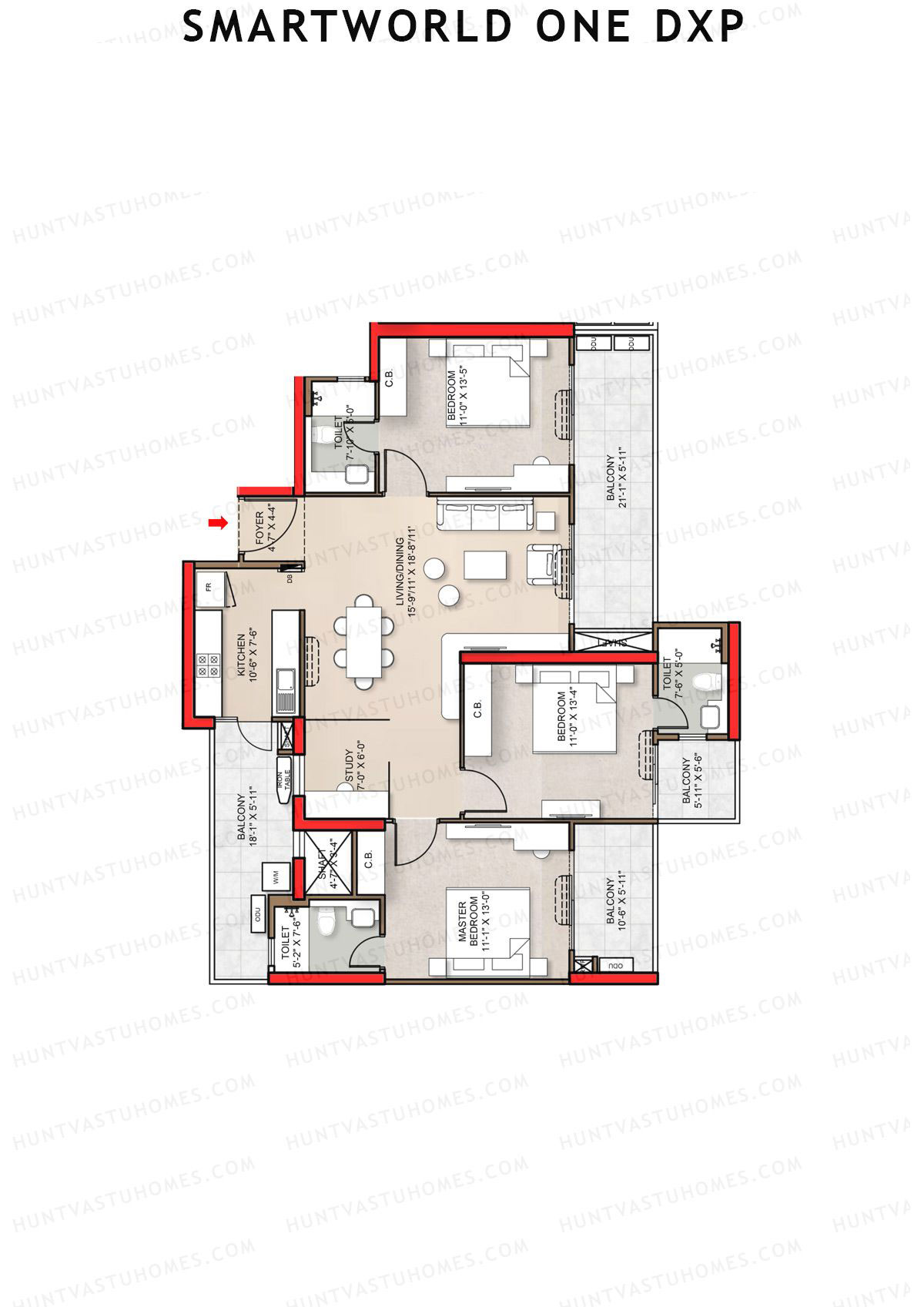 Smartworld One Dxp Tower C Unit 3 Floor Plan