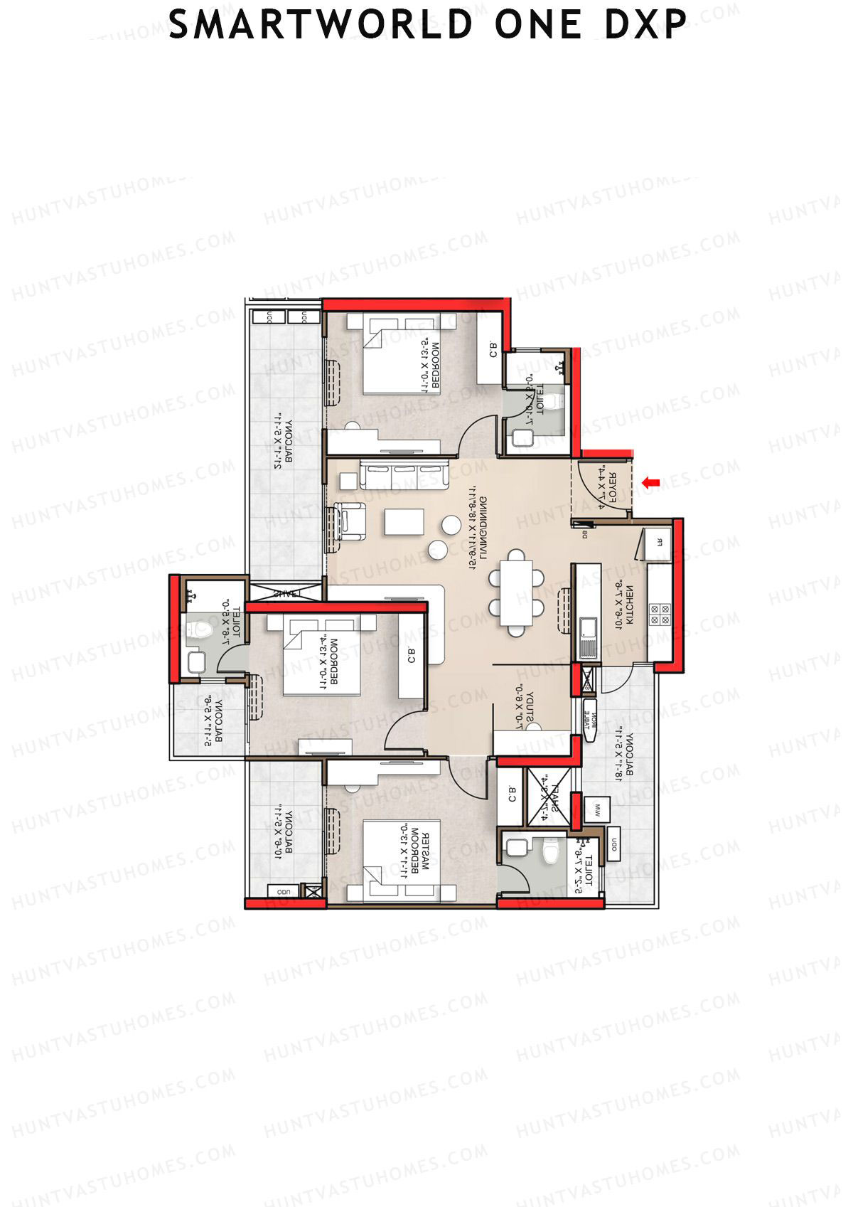 Smartworld One Dxp Tower C Unit 4 Floor Plan