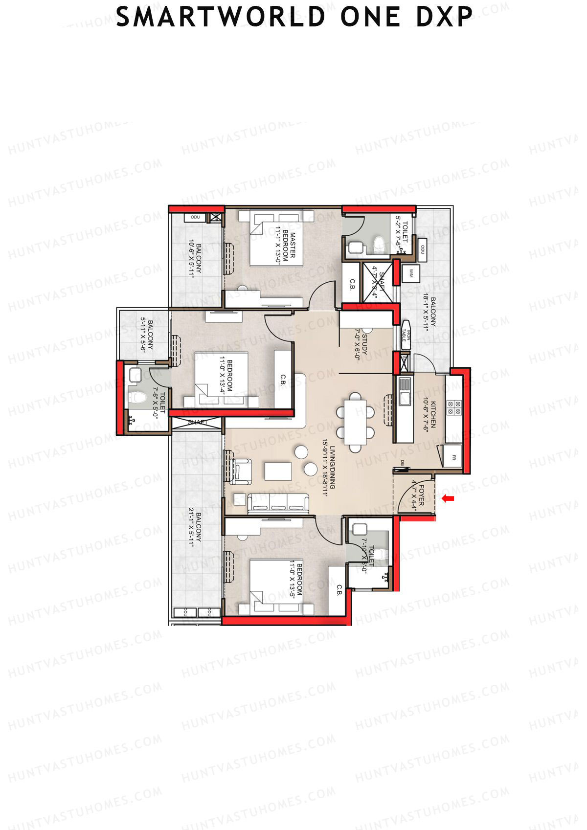 Smartworld One Dxp Tower D Unit 1 Floor Plan