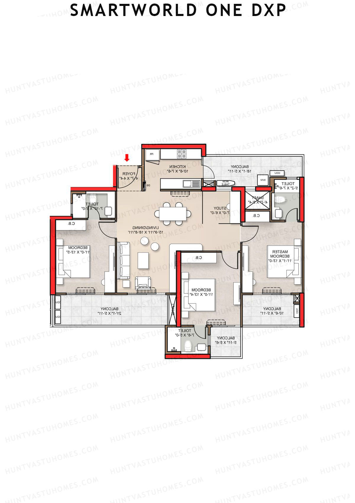 Smartworld One Dxp Tower E Unit 2 Floor Plan