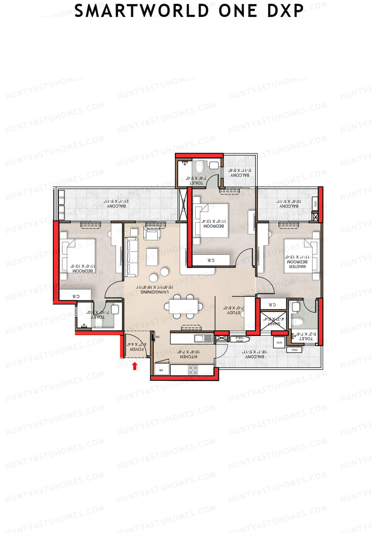 Smartworld One Dxp Tower F Unit 1 Floor Plan