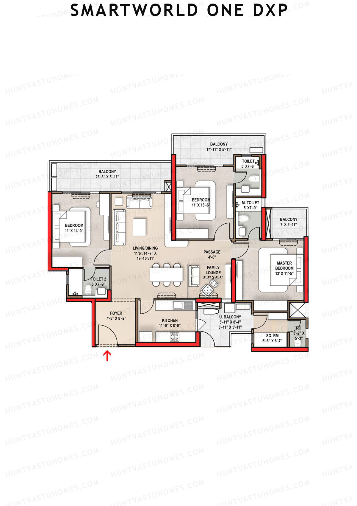 Smartworld One Dxp Tower G Unit 1 Floor Plan