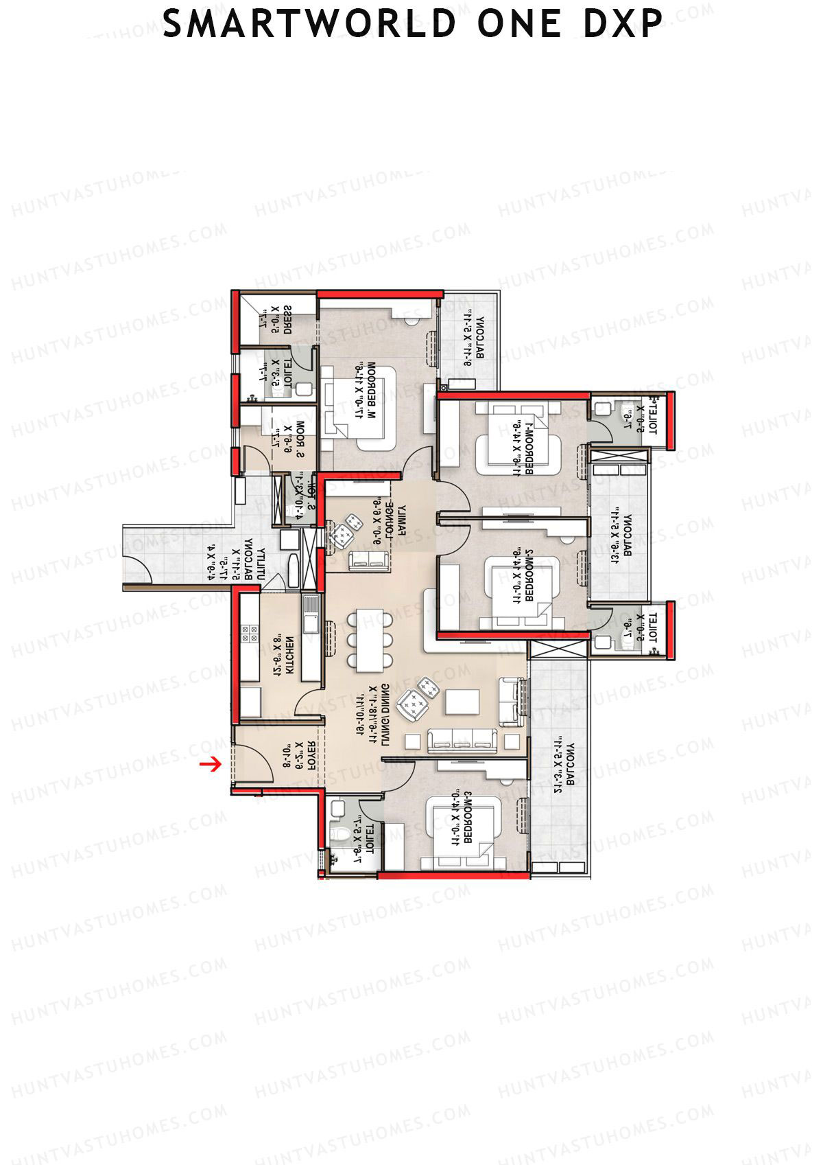 Smartworld One Dxp Tower A Unit 2 Floor Plan
