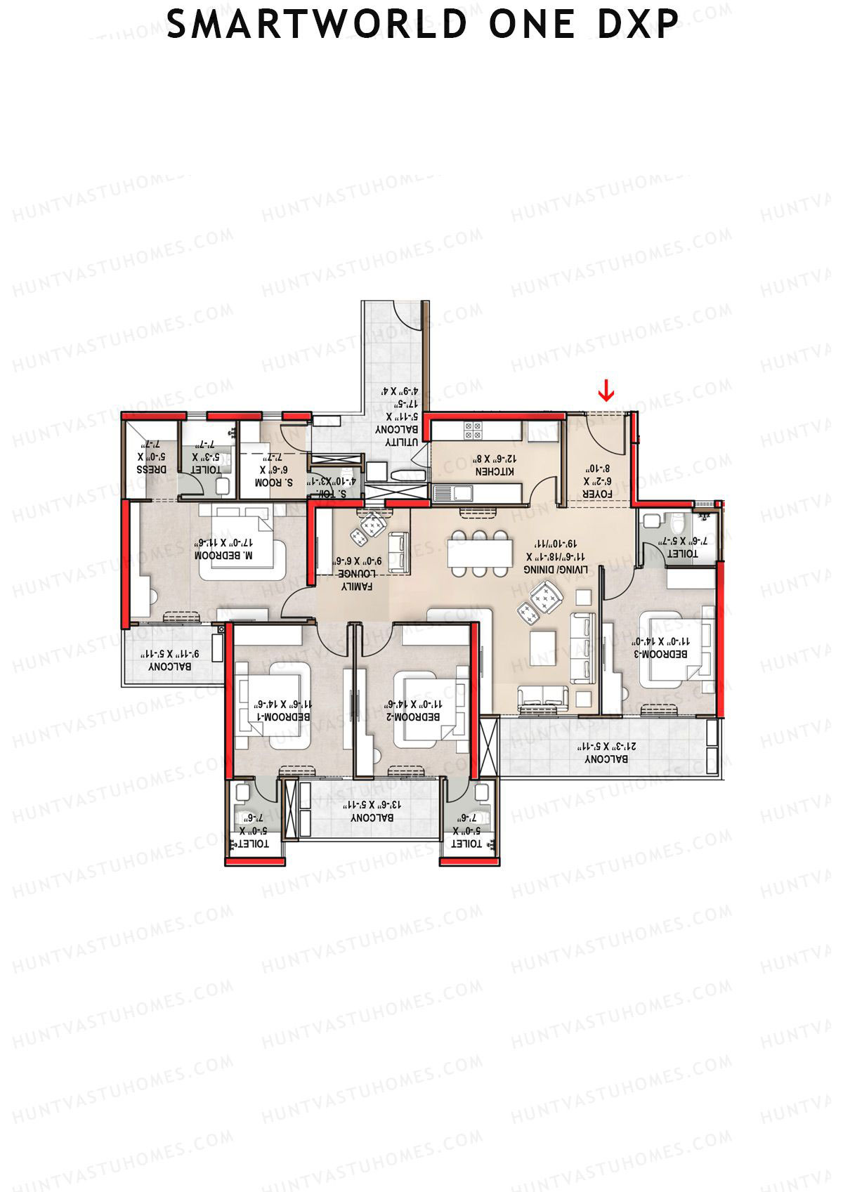 Smartworld One Dxp Tower G Unit 3 Floor Plan